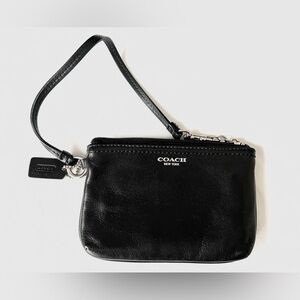 Coach Black Leather Wristlet